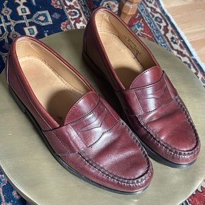 Allen Edmonds Cameron Burgandy Oxblood Penny Loafers Slip On Size 10 D Leather